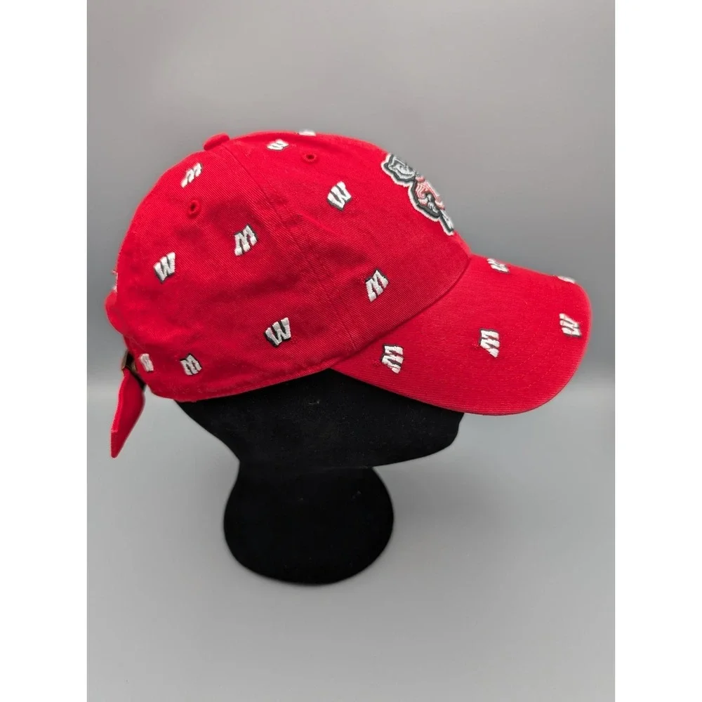 '47 Brand Wisconsin Badgers All Over Logo Red Adjustable Hat NCAA College